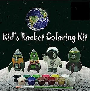 Village Decor DIY Rocket Painting Kit for Kids Ages 4 to 12