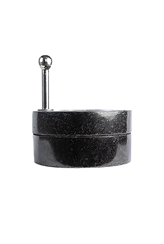 Atta Chakki Traditional Stone Mill on white background.