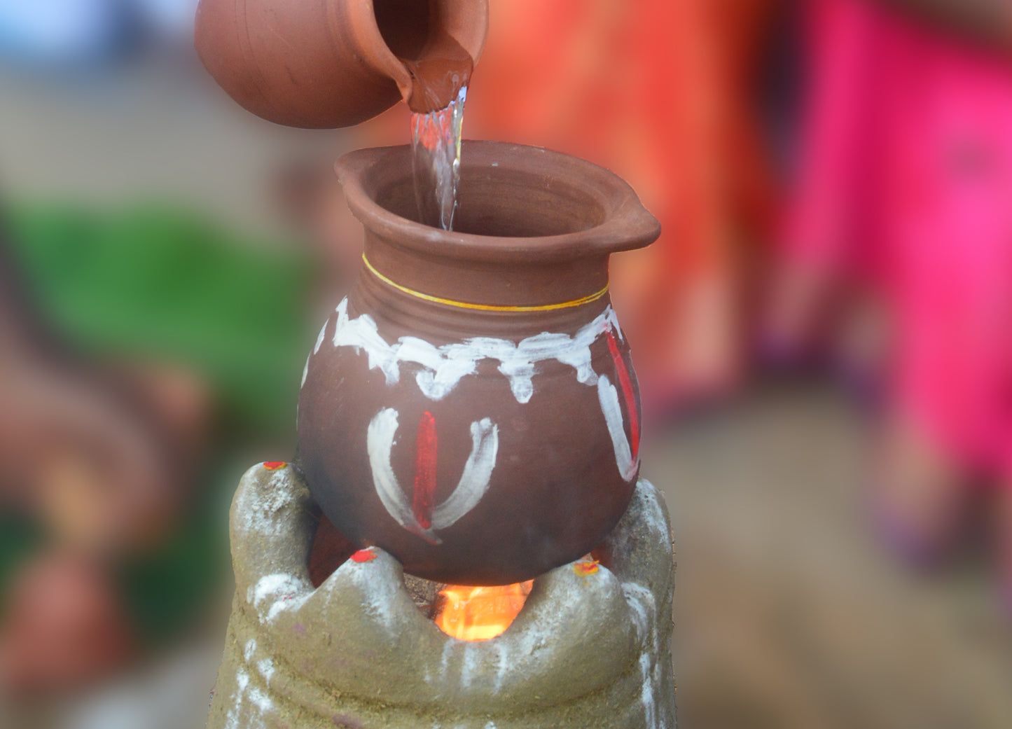 Village Decor Handmade Earthern Clay Pongal Pot - 2000ml