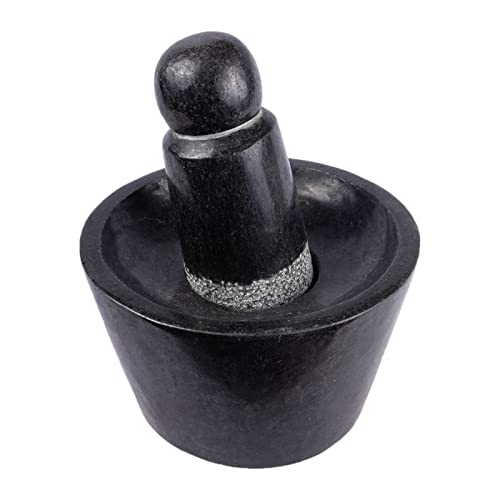 Black stone attukal / mortar & pestle B * H - 10 * 6 inch