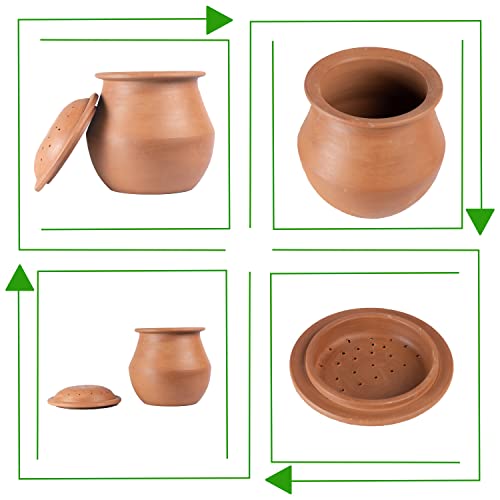 Earthen Clay Rice pot with Clay Strainer plate