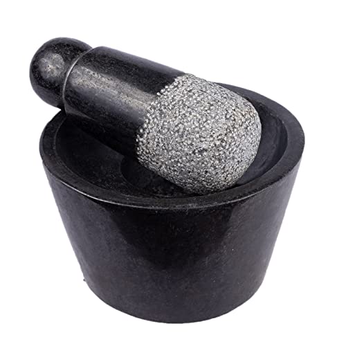 Black stone attukal / mortar & pestle B * H - 10 * 6 inch
