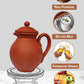 Clay water Jug placed on a stand, suitable for storing fresh juice, mineral water, or wine in an eco-friendly way.
