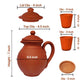 Detailed dimensions of Clay Water Jug  showing Pot, Lid and Glass measurements.