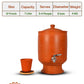 Eco-friendly 7-liter clay water Pot with lid, showing product dimensions, weight, and serving size.
