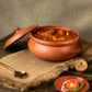 Earthen clay cooking pot ideal for preparing a variety of traditional dishes like Sambar, Kootu, Kuruma, Gravy, Dry Curry, and Biryani.
