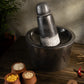 Black stone attukal / mortar & pestle B * H - 10 * 6 inch