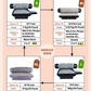 Ammikal stone grinder size chart showing small, medium, large, and XL variants with weight, usage, and capacity details.
