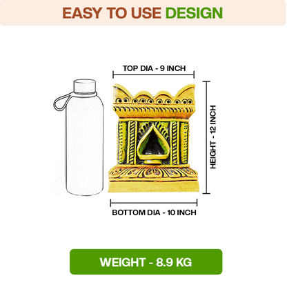 Terracotta Tulsi Pot with visual size comparison and simple design reference. Ideal for understanding the overall shape and structure.
