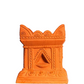 Terracotta Tulsi Pot with traditional Tulsi Vrindavan design on a white background. Ideal for pooja rooms, home temples, and Vastu-friendly spaces.
