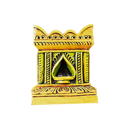 Terracotta Tulsi Pot with traditional Tulsi Vrindavan design on a white background. Ideal for pooja rooms, home temples, and Vastu-friendly spaces.
