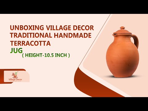 Unboxing Village Decor Handmade Terracotta Clay Water Jug.