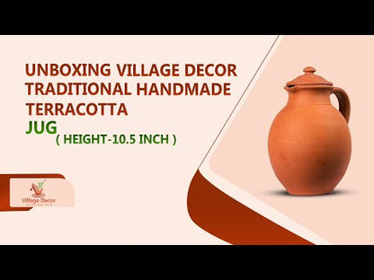 Unboxing Village Decor Handmade Terracotta Clay Water Jug.