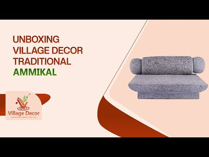 Black Stone Ammikallu/Mortar and Pestle (L * B - 15 inch * 10 inch)