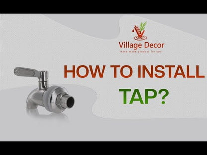 Stainless Steel tap instaling process in clay water pot.