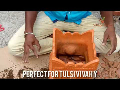 Unboxing Village Decor Terracotta Tulsi Pot.