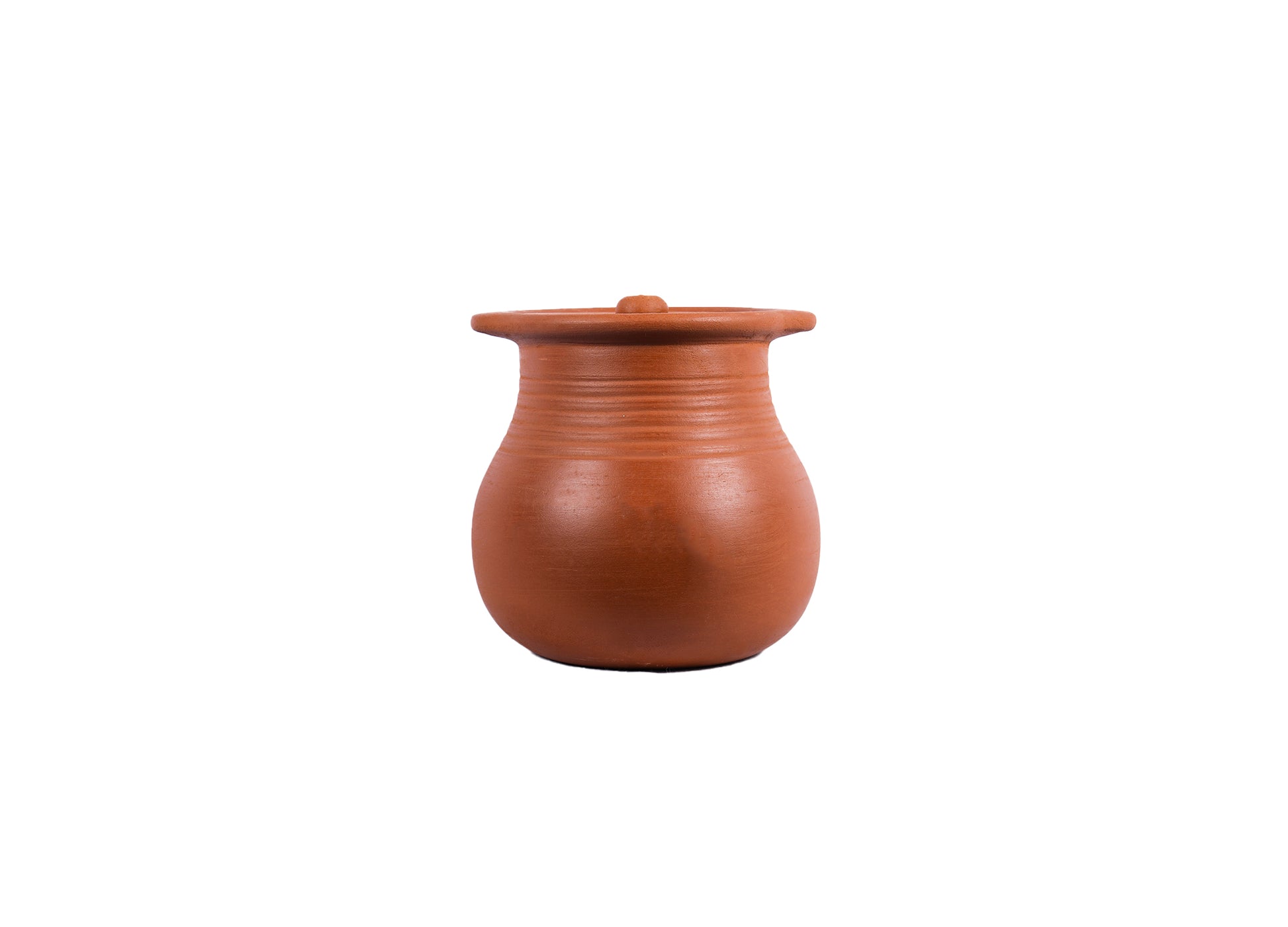 Village Decor Earthen clay cooking pot with lid (Porridge pot-2.1qt)