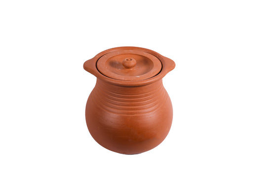 Village Decor Handmade Earthern Clay Pongal Pot - 2000ml