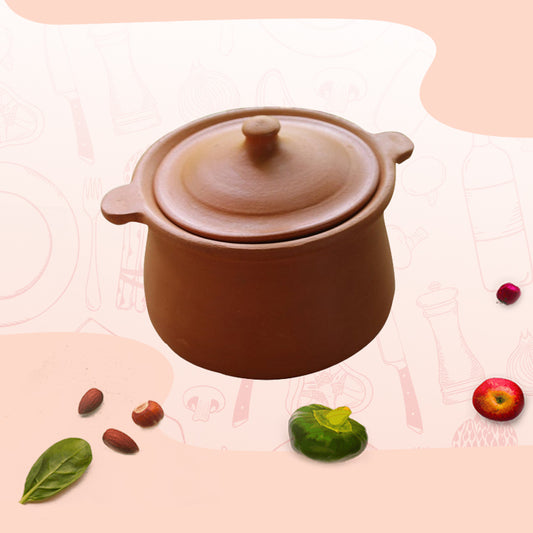 Earthen Clay Cooking Pot / Porridge Pot - 2.1qt